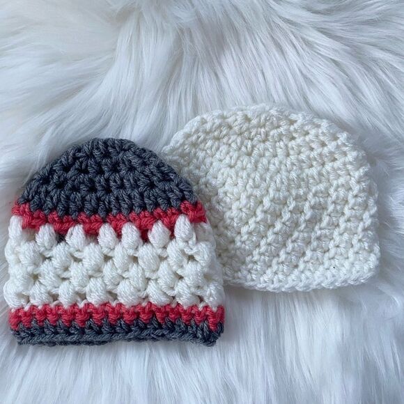 Newborn Crochet Baby Hat Set - Picture 6 of 12